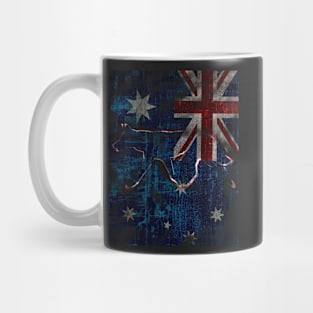 Grunge Aussie flag and Dingo Mug